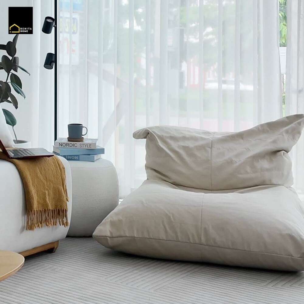 บีนแบค RENITA HOME รุ่น CANBERRA (สีเทาอ่อน A1-06) 100x100ซม._4
